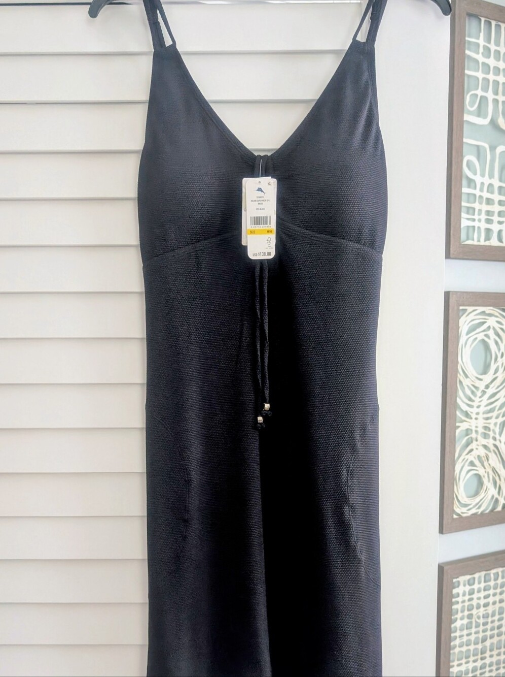 Tommy Bahama NWT! Black Slip Dress with Built In Bra